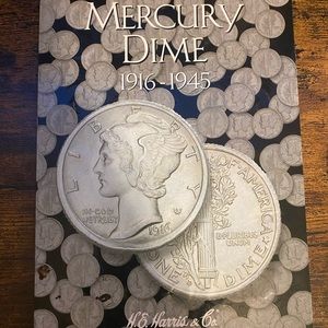 Partially Completed Mercury Dime album 1916-1945 (total of 67 coins)